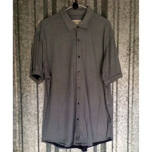 Coastaoro Knit Short Sleeve Mens XL Blue Black Geometric All Over Print